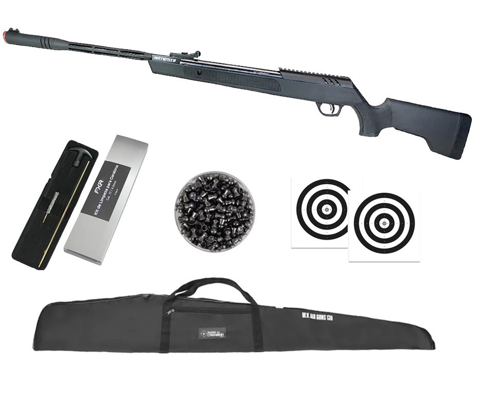 Carabina de Pressão Artemis Dark Eagle Nitro Piston GR 80kg 6,35mm Black - FXR + Capa + Chumbo + Alvos + Kit de Limpeza