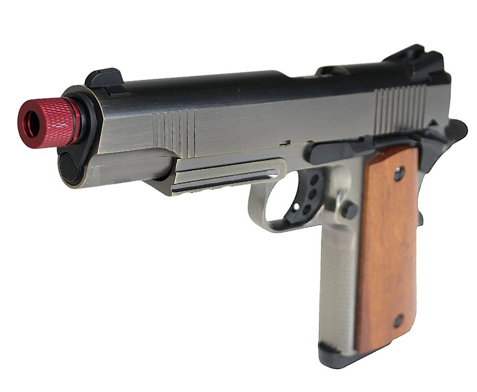 Pistola de Airsoft Rossi 1911 Prata Madeira GBB 6mm