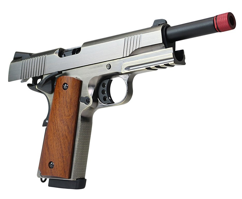 Pistola de Airsoft Rossi 1911 Prata Madeira GBB 6mm