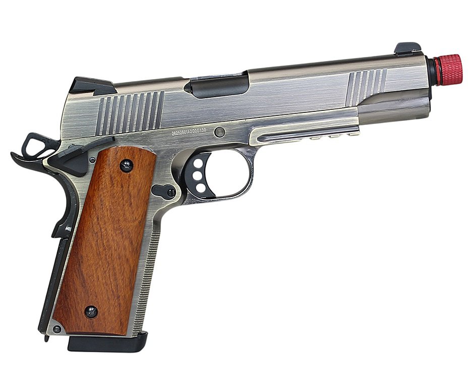 Pistola de Airsoft Rossi 1911 Prata Madeira GBB 6mm