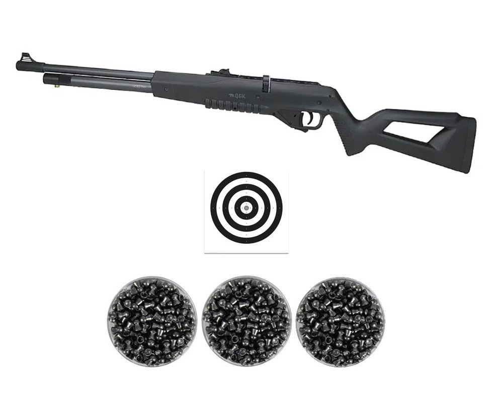 Carabina de Pressão PCP G850 Black Cal 5,5mm Nova Vista QGK + Chumbos + Alvos