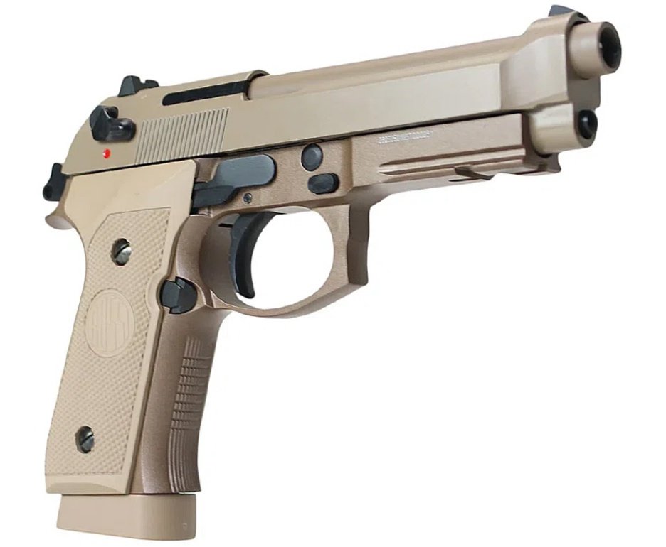 Pistola de Pressão CO2 Rossi M92 Tan 4,5mm + Co2 + BBS + Case + Alvos + Laser