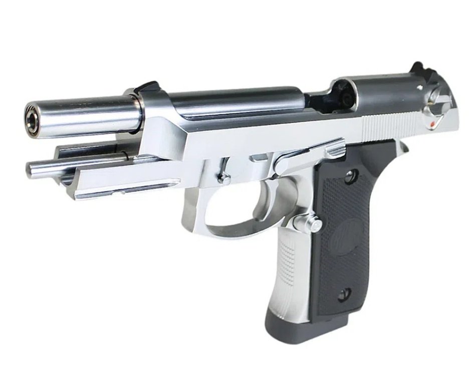 Pistola de Pressão CO2 Rossi M92 Silver 4,5mm + Co2 + BBS + Case + Alvos + Kamuff + Óleo + Laser