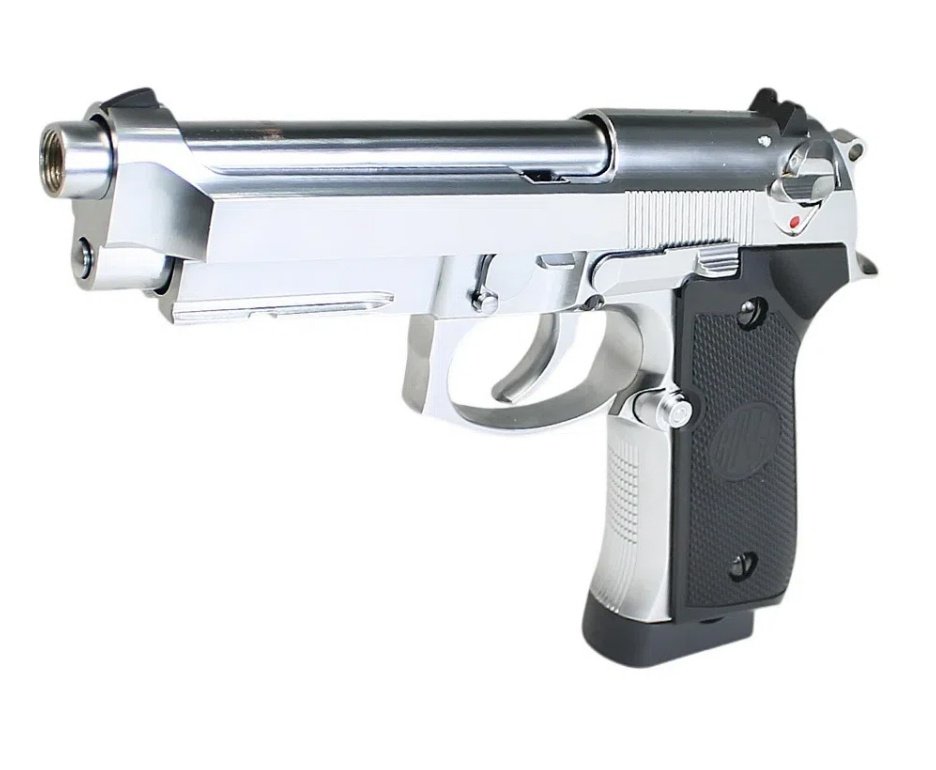 Pistola de Pressão CO2 Rossi M92 Silver 4,5mm + Co2 + BBS + Case + Alvos + Laser