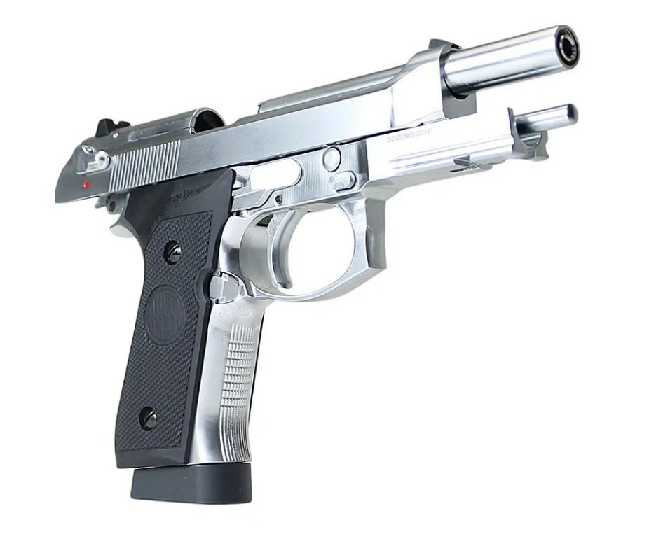 Pistola de Pressão CO2 Rossi M92 Silver 4,5mm + Co2 + BBS + Case + Alvos + Óleo