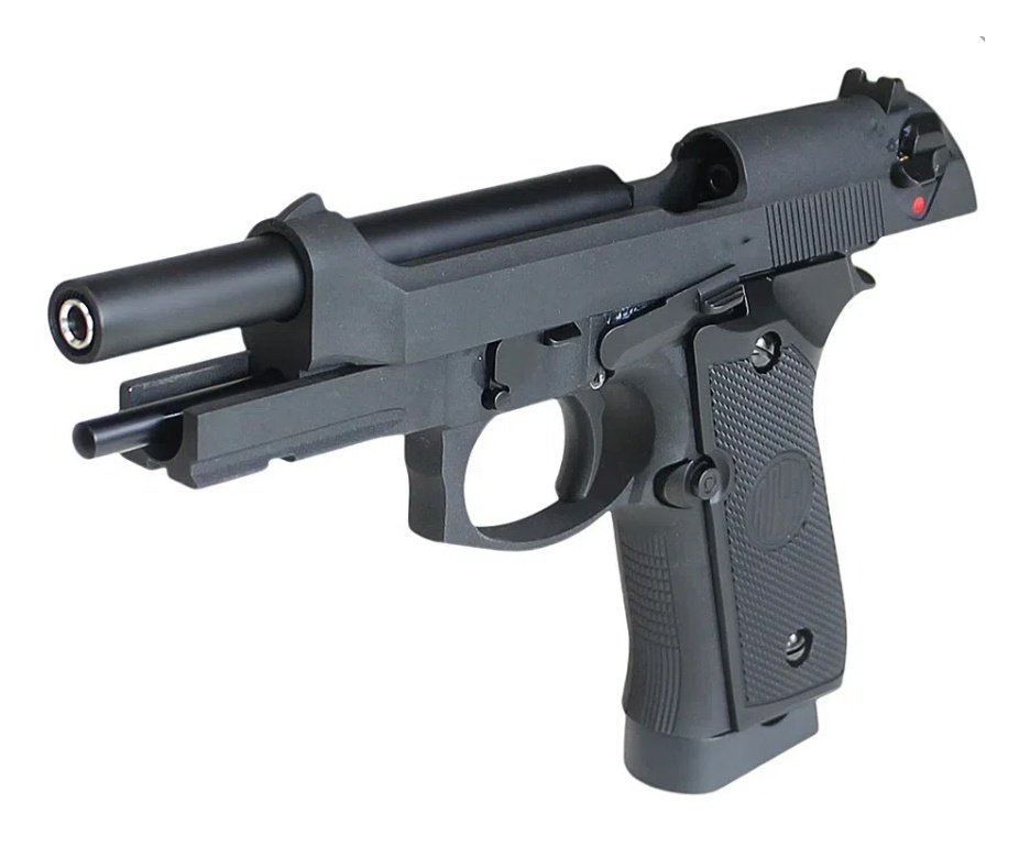 Pistola de Pressão CO2 Rossi M92 Blowback 4,5mm + Co2 + BBS + Case + Alvos + Kamuff + Óleo + Laser