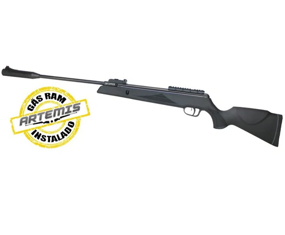 Carabina De Pressão Black Hawk Gas Ram 70kg 5.5mm Artemis + Capa + Alvos + Desengripante / Anticorrosivo + Kit de Limpeza + Chumbinho + Mochila FXR + Porta Chumbo + Óculos