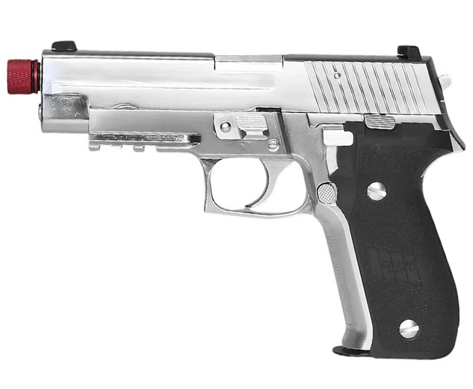 Pistola de Airsoft Rossi Gás GBB P226 Silver 6mm Blowback + GBB + BBS + Laser
