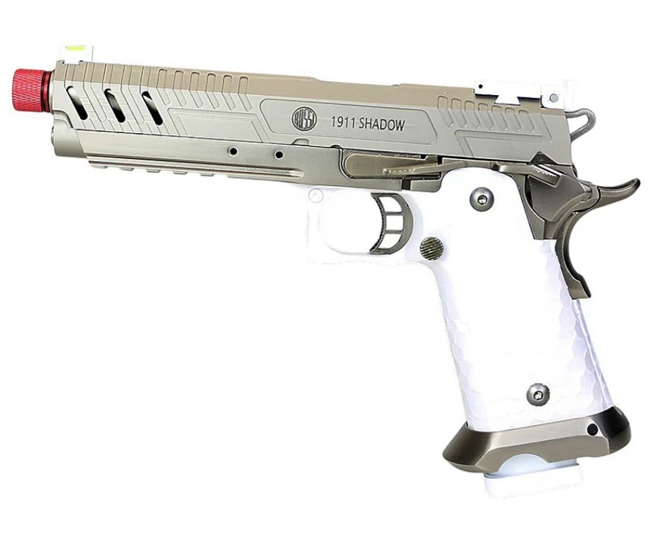 Pistola de Airsoft Rossi GBB 1911 Shadow White 6mm + GBB + BBS + Laser