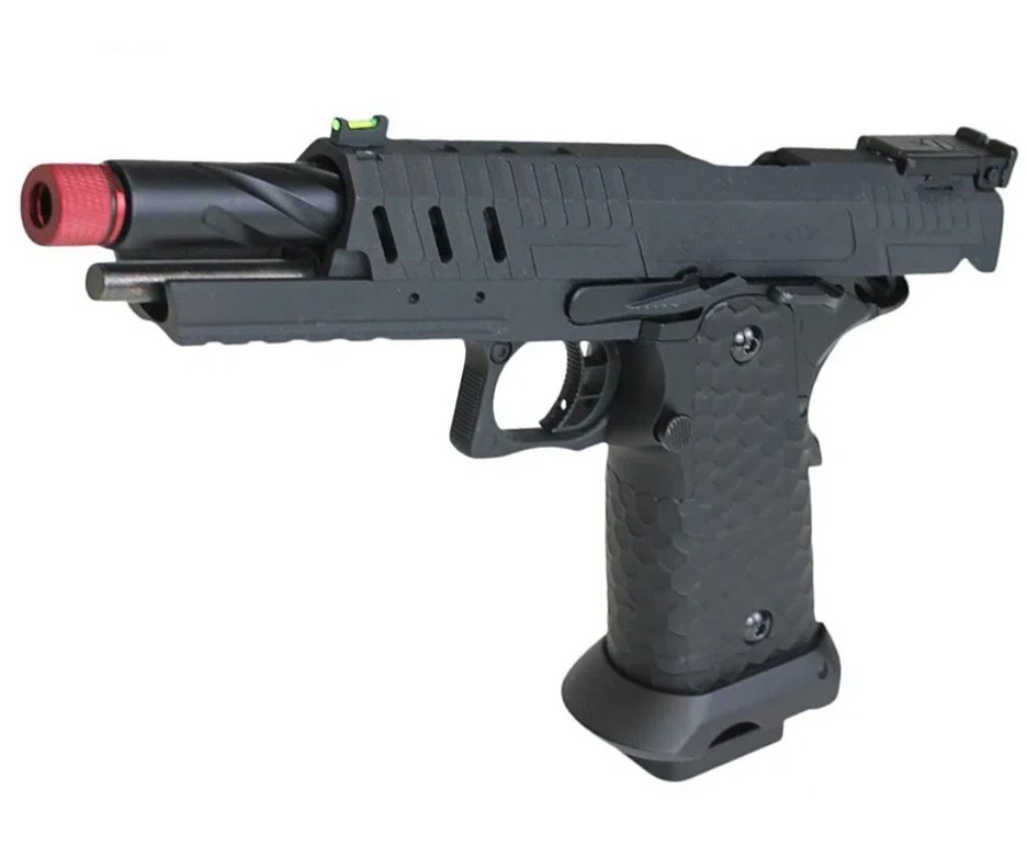 Pistola de Airsoft GBB Rossi 1911 Shadow Black 6mm + GBB + BBS + Case + Alvos + Kit Fluido + Laser + Kit de Limpeza