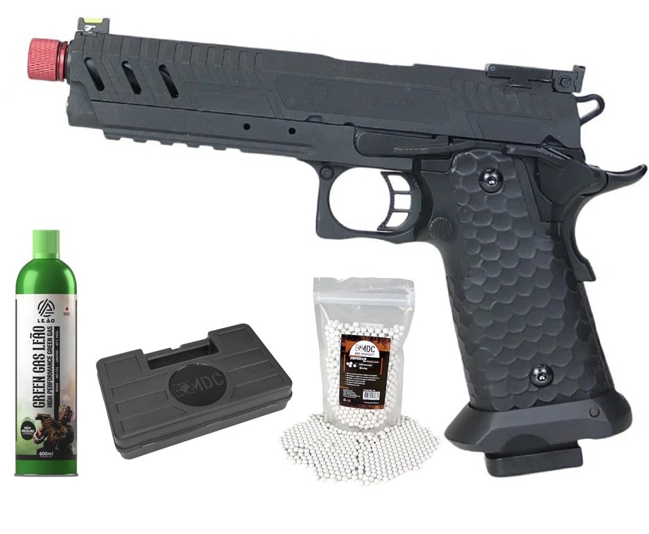 Pistola de Airsoft GBB Rossi 1911 Shadow Black 6mm + GBB + BBS + Case