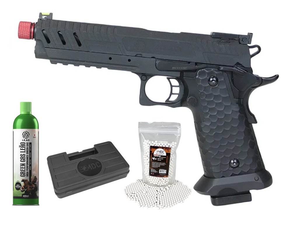Pistola de Airsoft GBB Rossi 1911 Shadow Black 6mm + GBB + BBS + Case