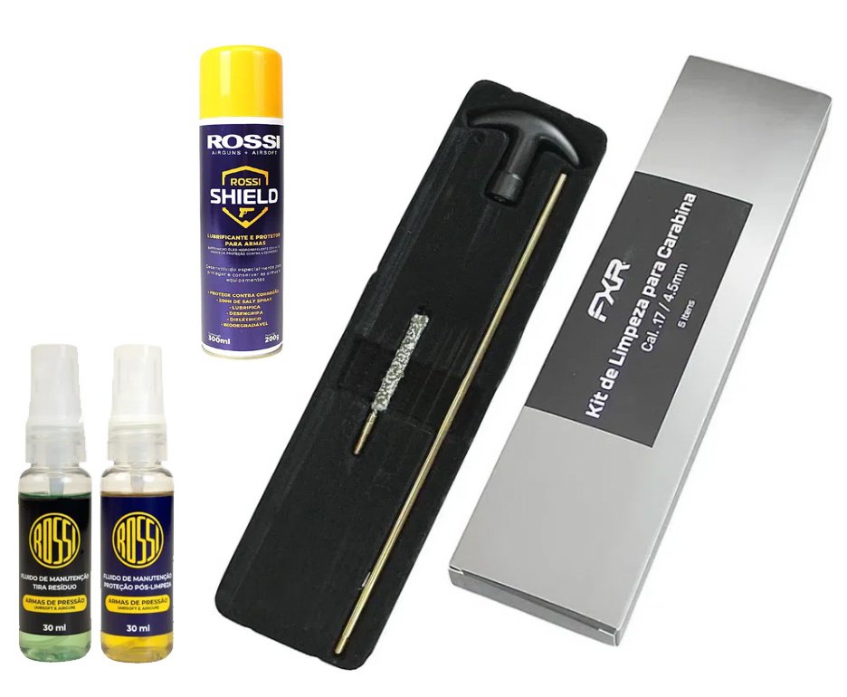 Oleo Lubrificante Desengripante Rossi Shield 300ml - anticorrosão, hidro-repelente + Kit de Limpeza 4,5 + Kit Fluidos de Manutenção
