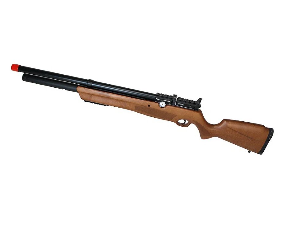Carabina de Pressão PCP Nova Vista Avenge-X X1 AW 5,5mm Wood Montecarlo + Compressor Portátil Trivolt Compact