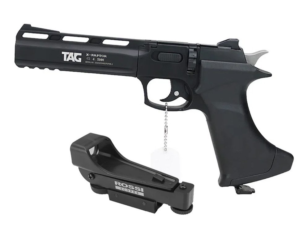 Pistola De Pressão CO2 CP400 RAPHTOR 8 Tiros 4,5mm TAG SPA + Red dot 1x20