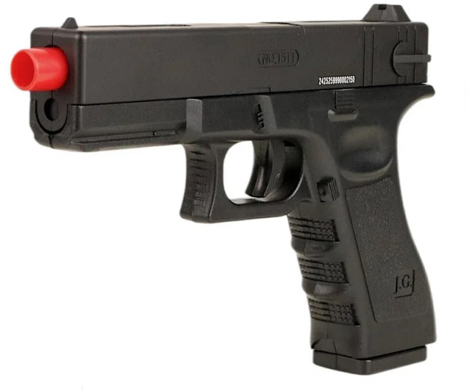 Pistola de Airsoft Glock CBT G17 Slide Metal Spring 6mm - Combat + Alvos + BBS + Óleo de Silicone + Coldre/Capa