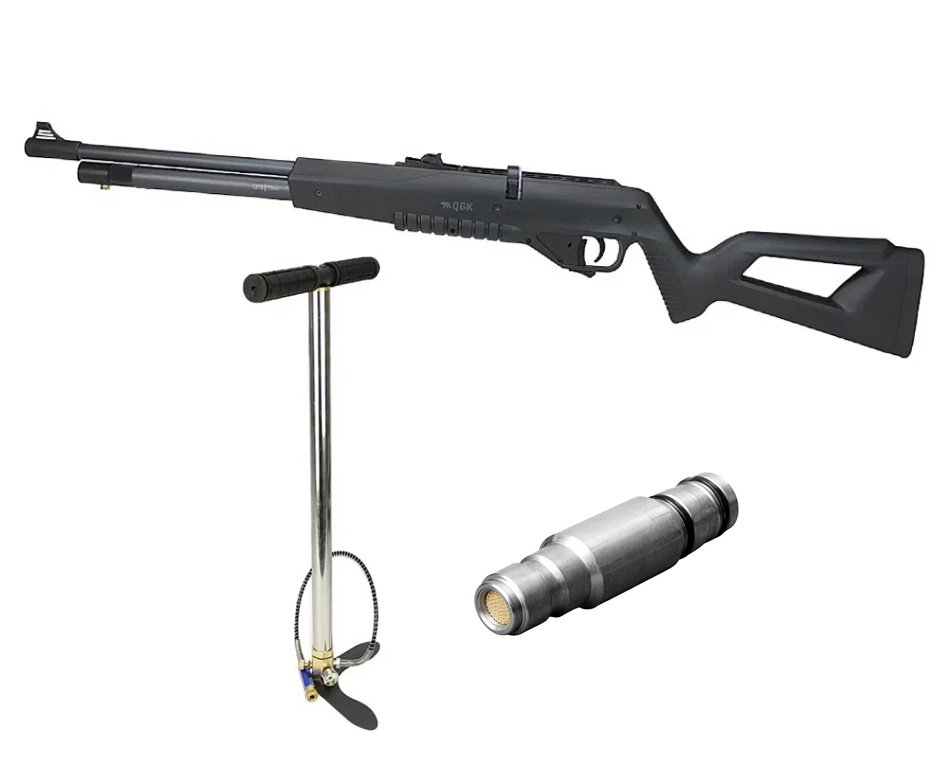 Carabina de Pressão PCP G850 Black Cal 5,5mm Nova Vista QGK + Bomba