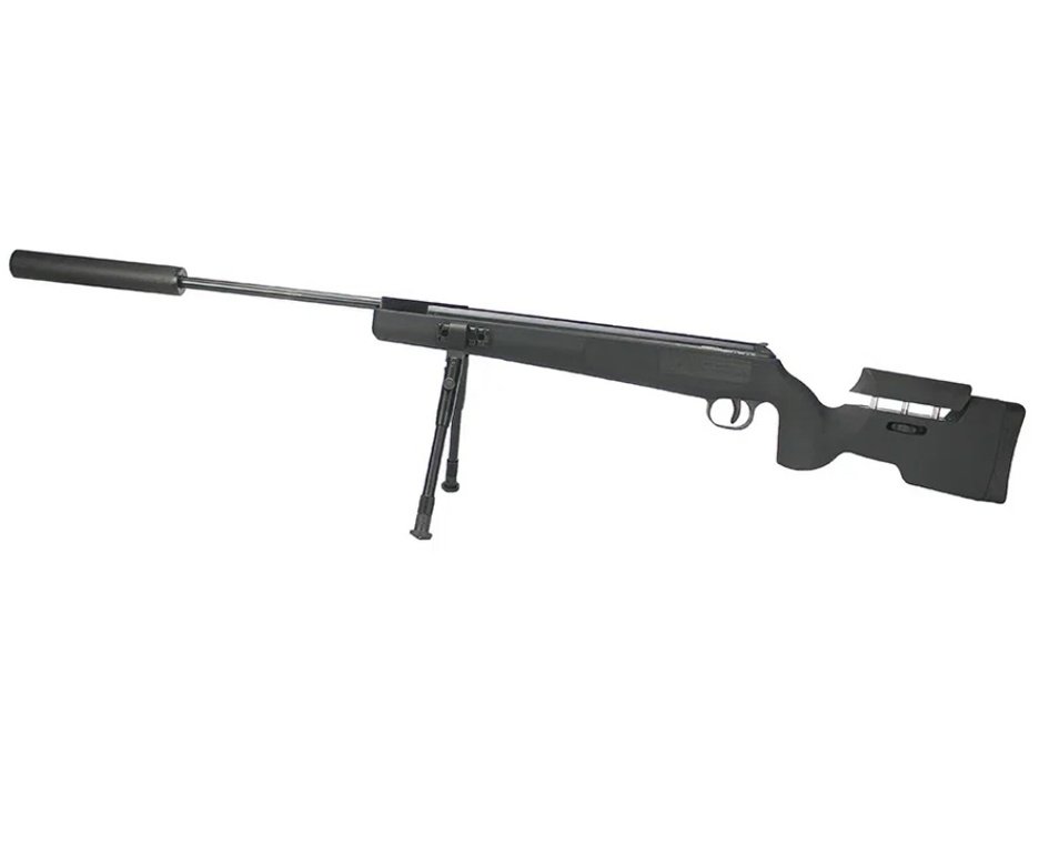 Carabina De Pressão Eagle Black 1250 Sniper Gas Ram 70kg 5.5mm SPA Gold Cup + Capa + Luneta 4x32