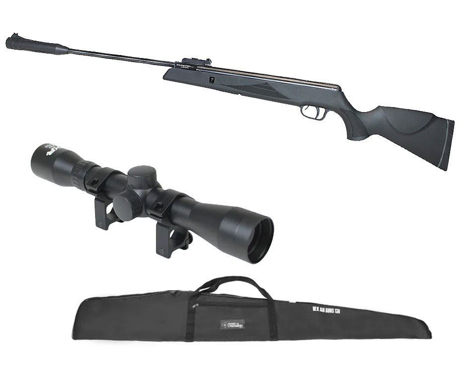 Carabina Pressão SR1000 Nitro GR 70kg Black Hawk 5.5mm SPA Gold Cup + Capa + Luneta 4x32