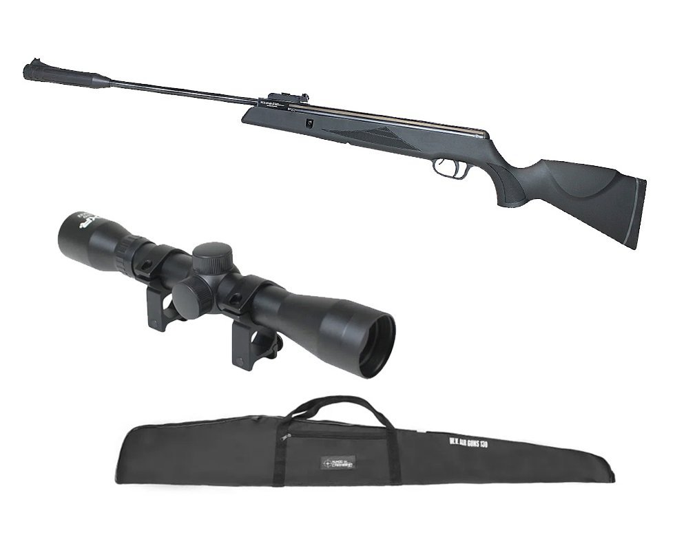 Carabina Pressão SR1000 Nitro GR 70kg Black Hawk 5.5mm SPA Gold Cup + Capa + Luneta 4x32