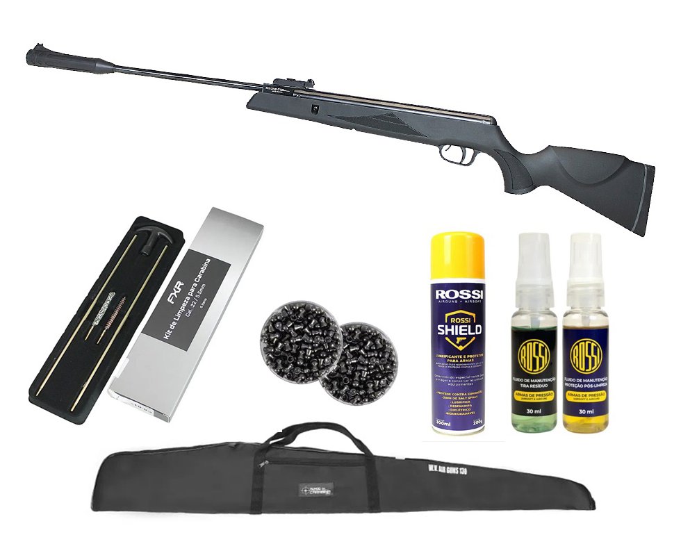 Carabina De Pressão SR1000 Black Hawk 4.5mm Gold Cup SPA + Capa + Chumbo + Kit de Limpeza + Desengripante + Kit Fluidos