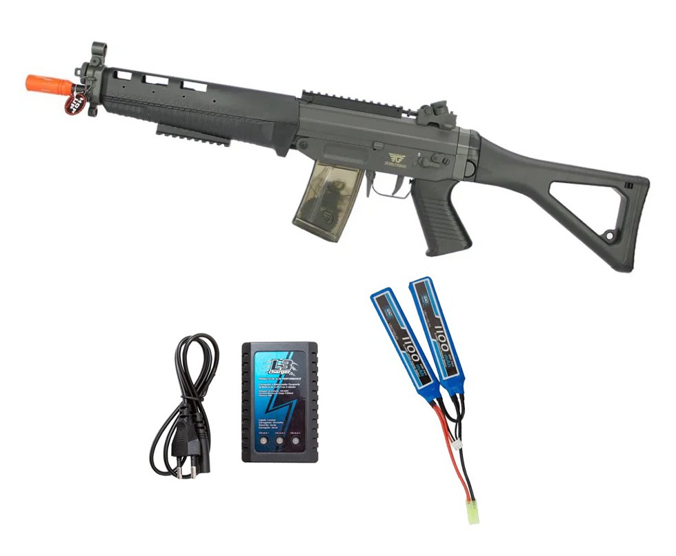 Rifle De Airsoft Sig-552 081-i Aeg Cal 6mm Jing Gong + Bateria + Carregador