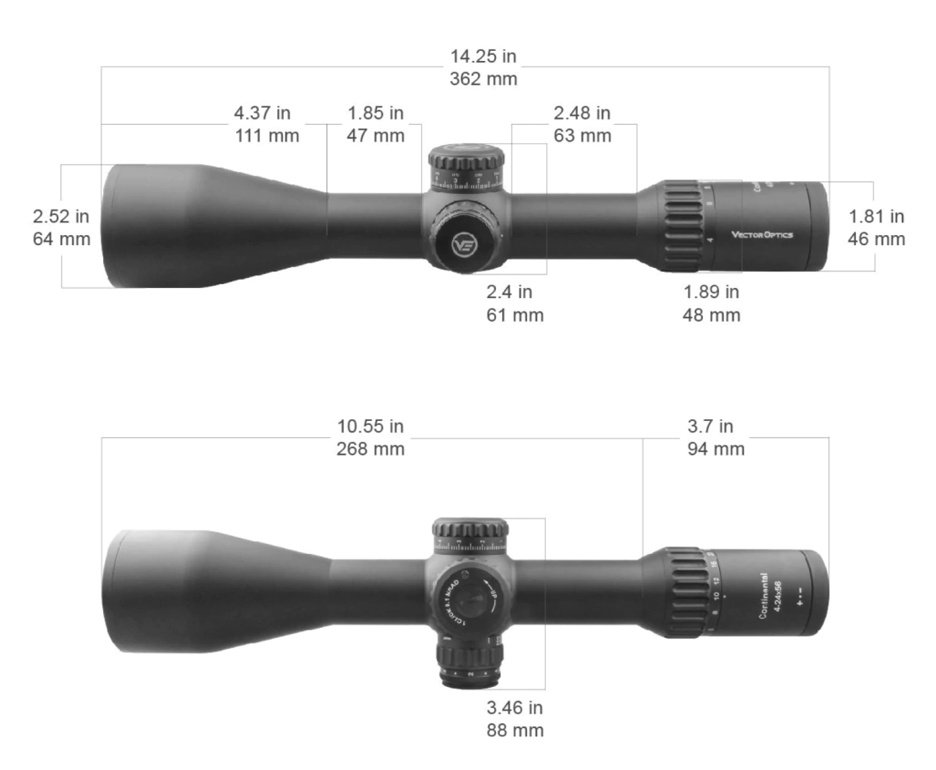 Luneta Vector Optics SCFF-29 Continental 4-24x56 FFP 34mm 1/10 MRAD