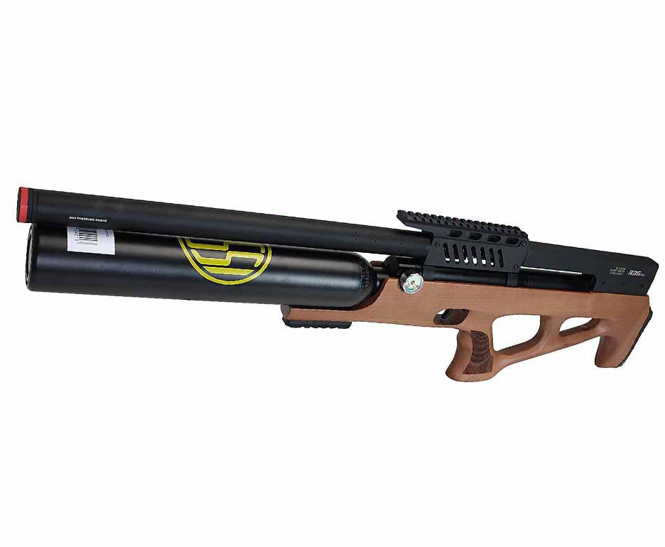 Carabina de Pressão Rossi PCP R35 VR Plus Bullpup Madeira 6,35mm + Cilindro 500cc + Compressor Portátil Trivolt Compact