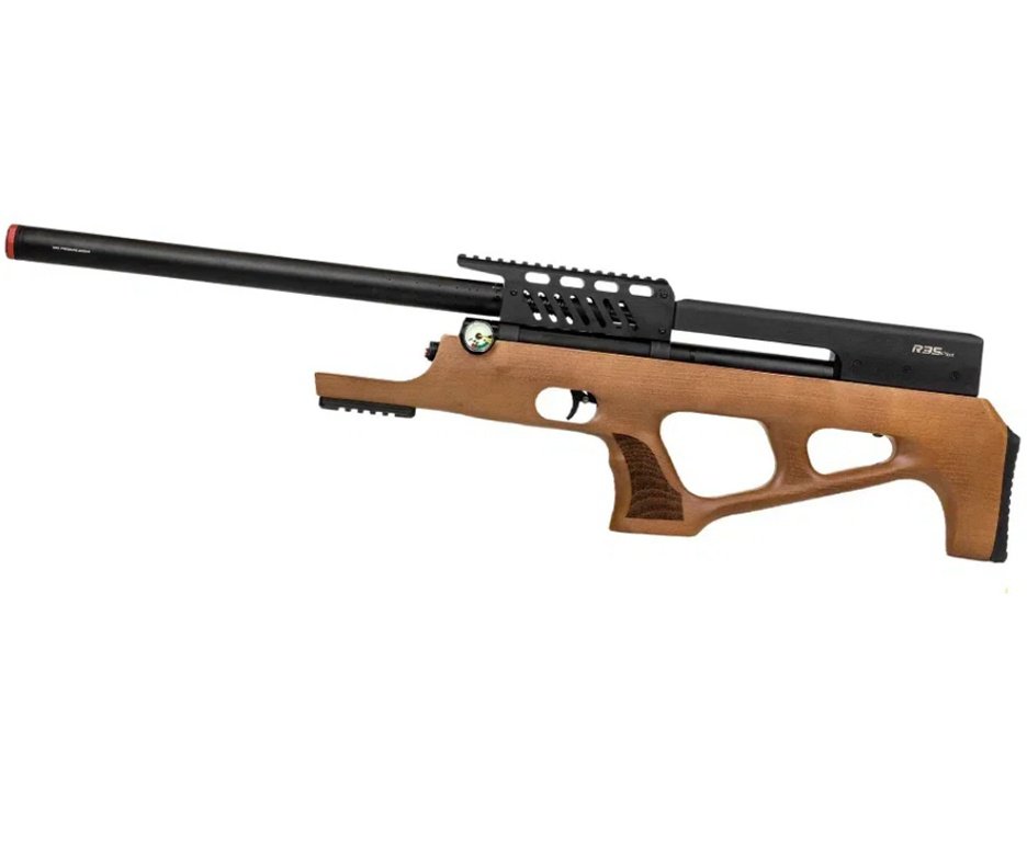 Carabina de Pressão Rossi PCP R35 VR Plus Bullpup Madeira 5,5mm + Cilindro 500cc + Bomba + Capa + Luneta 3-9x40