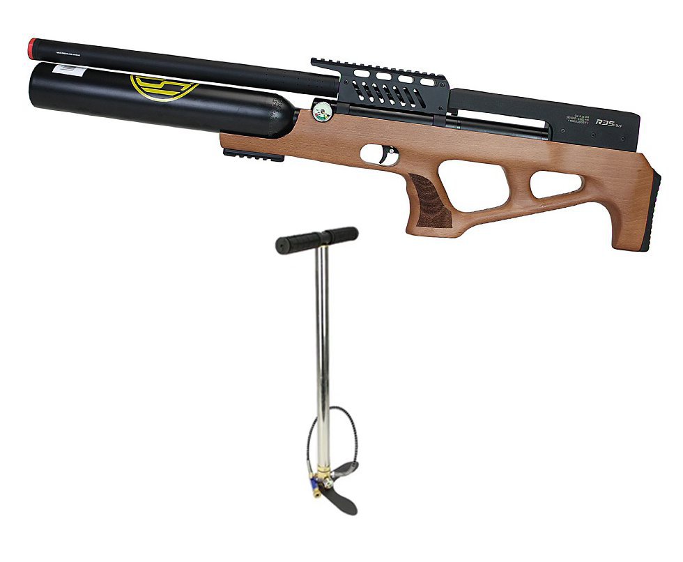 Carabina de Pressão Rossi PCP R35 VR Plus Bullpup Madeira 5,5mm + Cilindro 500cc + Bomba
