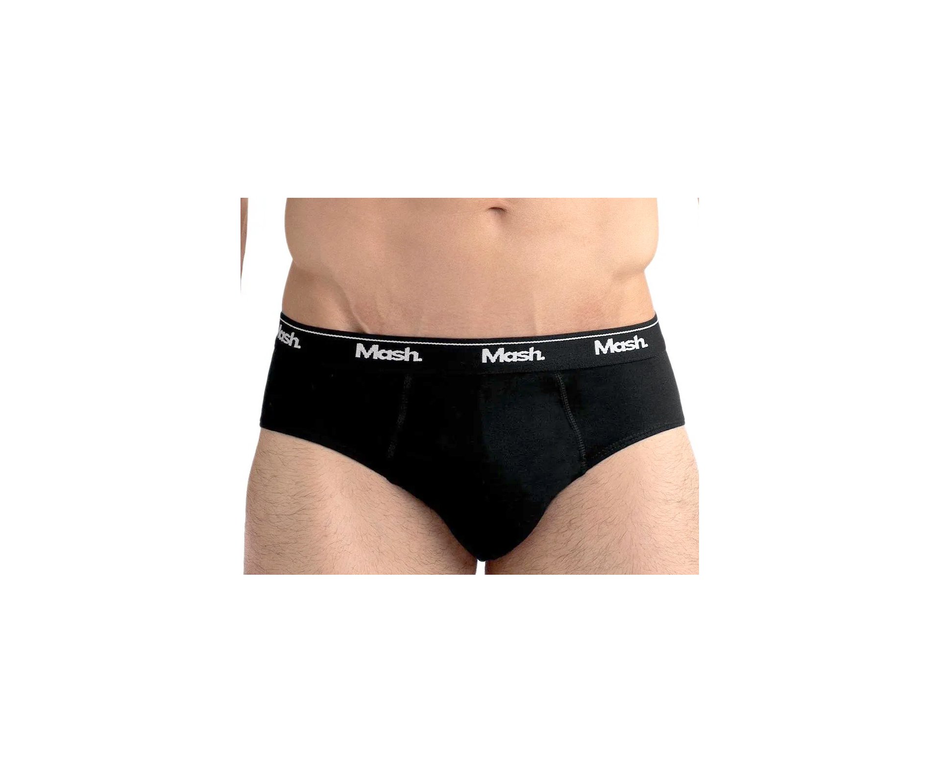 Kit 6 Cueca Mash Slip Algodão/Elastano - Preto/cinza