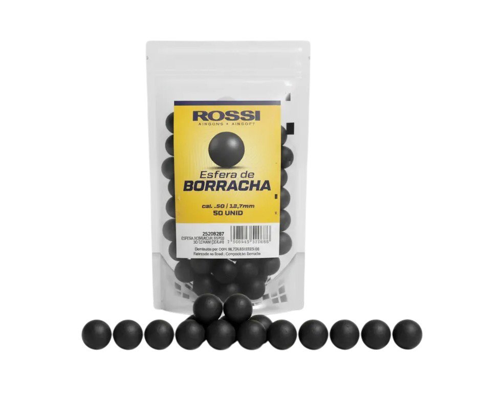 Esfera de Borracha Rossi Preta Cal.5 Emb. C/50 Un