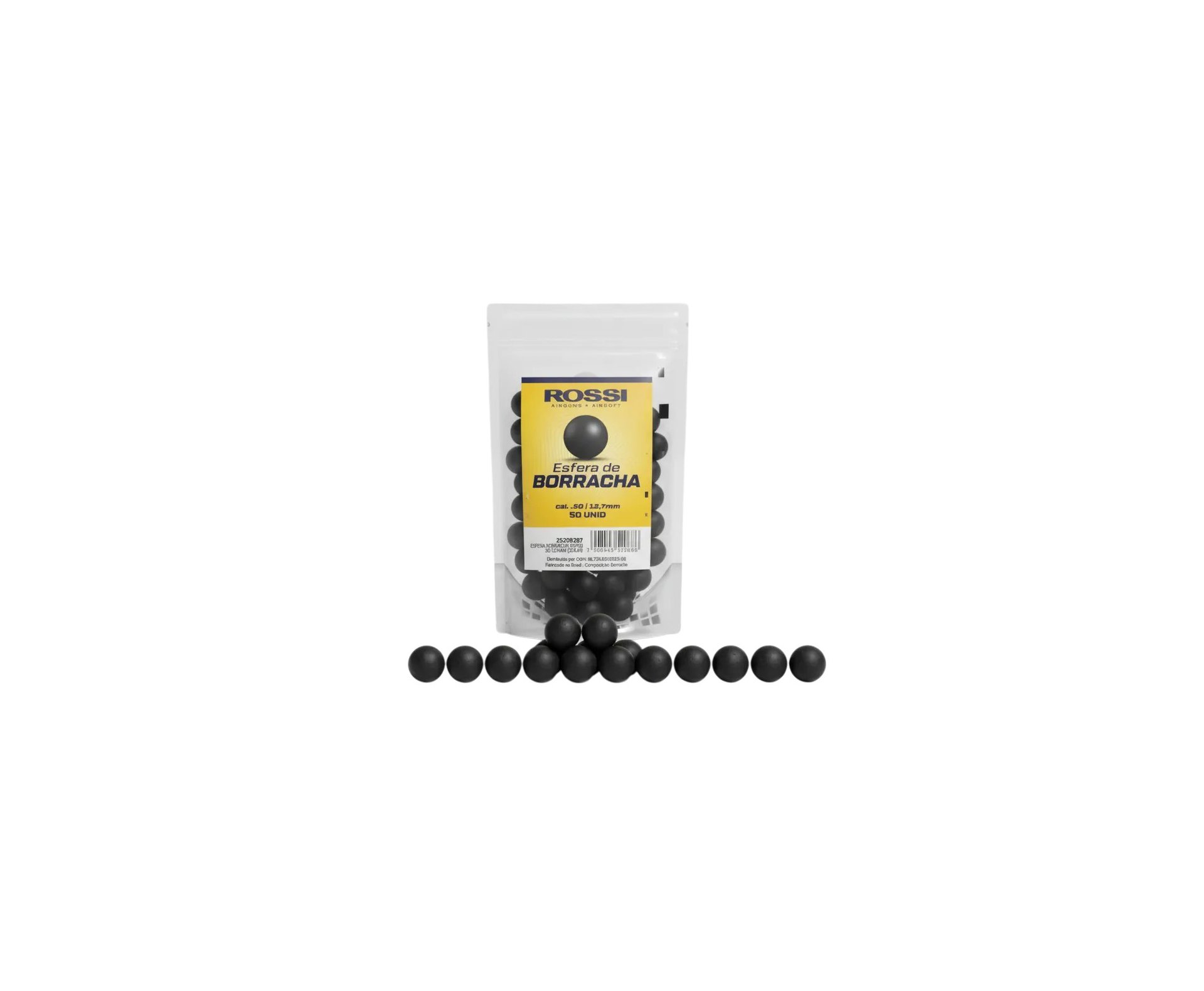 Esfera de Borracha Rossi Preta Cal.5 Emb. C/50 Un