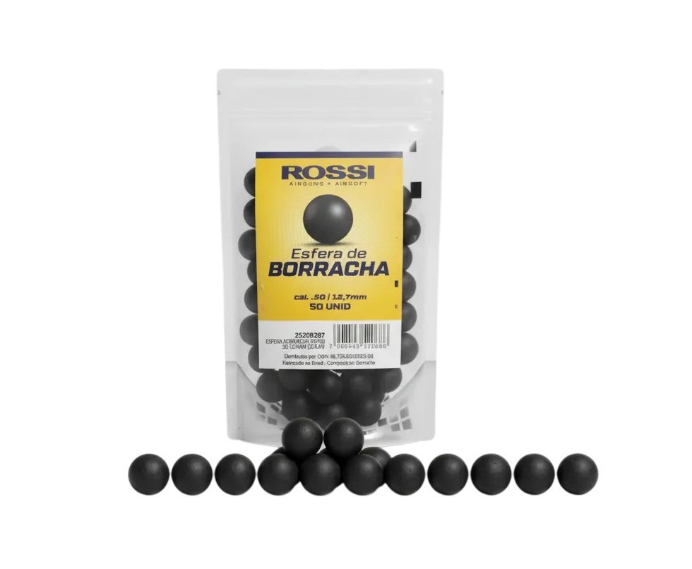 Esfera de Borracha Rossi Preta Cal.5 Emb. C/50 Un