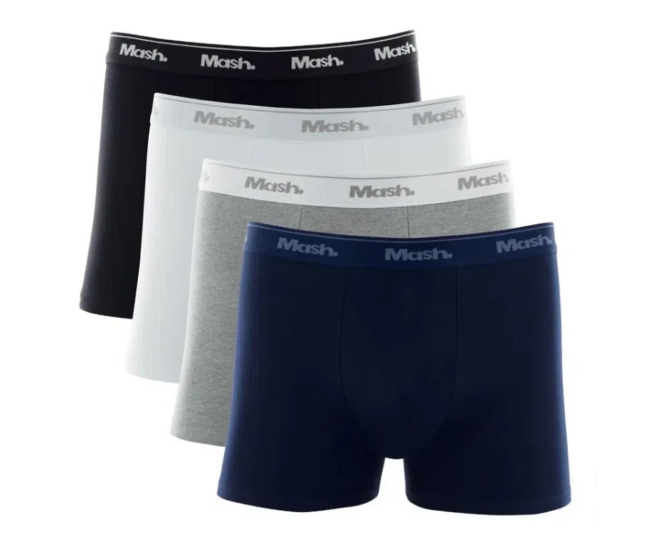 Kit 4 Cuecas Mash Boxer Box Algodão Cotton Original + Kit 6 Cuecas Slip Algodão Mash - TAM M