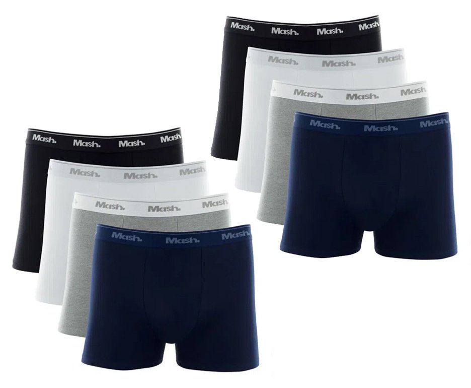 Kit 8 Cuecas Mash Boxer Box Algodão Cotton Original - TAM M
