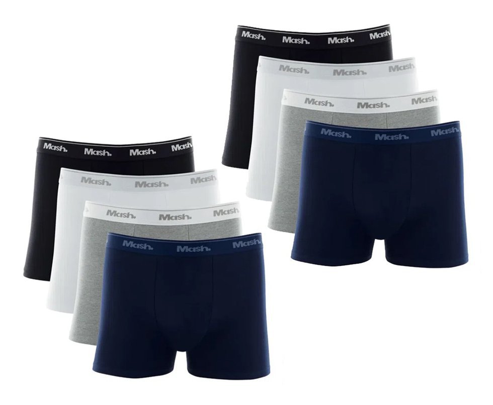 Kit 8 Cuecas Mash Boxer Box Algodão Cotton Original - TAM M