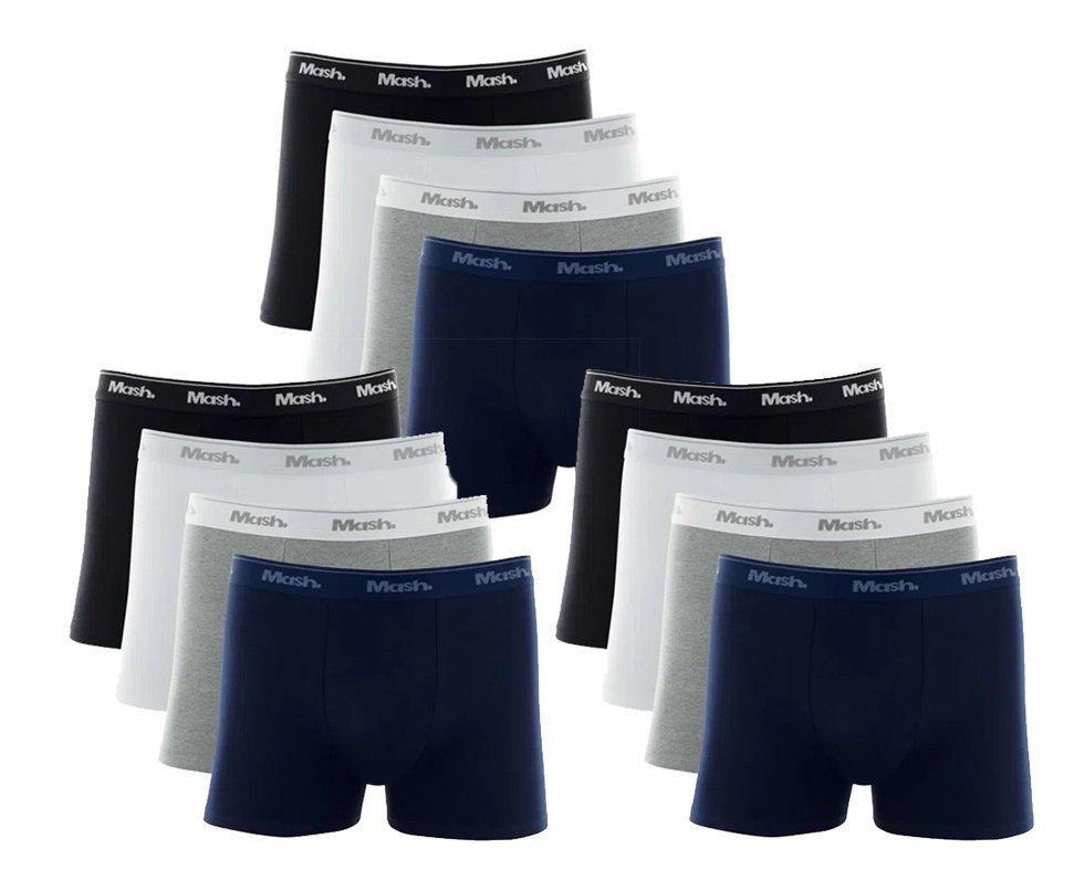 Kit 12 Cuecas Mash Boxer Box Algodão Cotton Original - TAM G