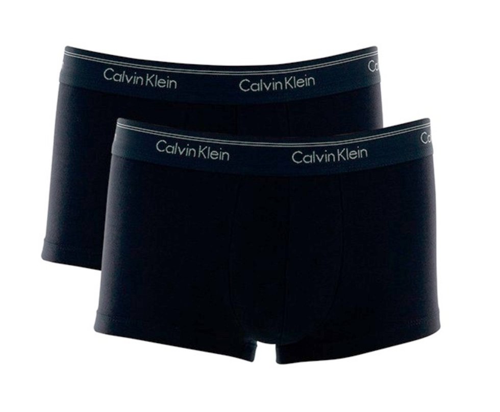 Kit 2 Cuecas Calvin Klein Low Rise Trunk Cotton - Preta