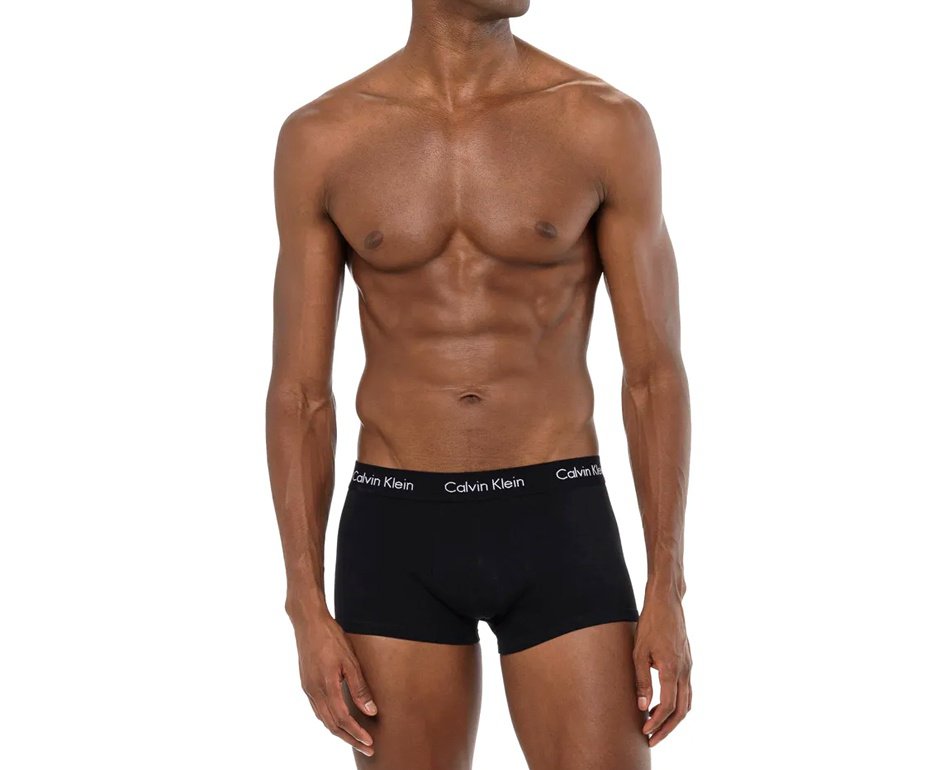 Kit 2 Cuecas Calvin Klein Low Rise Trunk Cotton - Preta