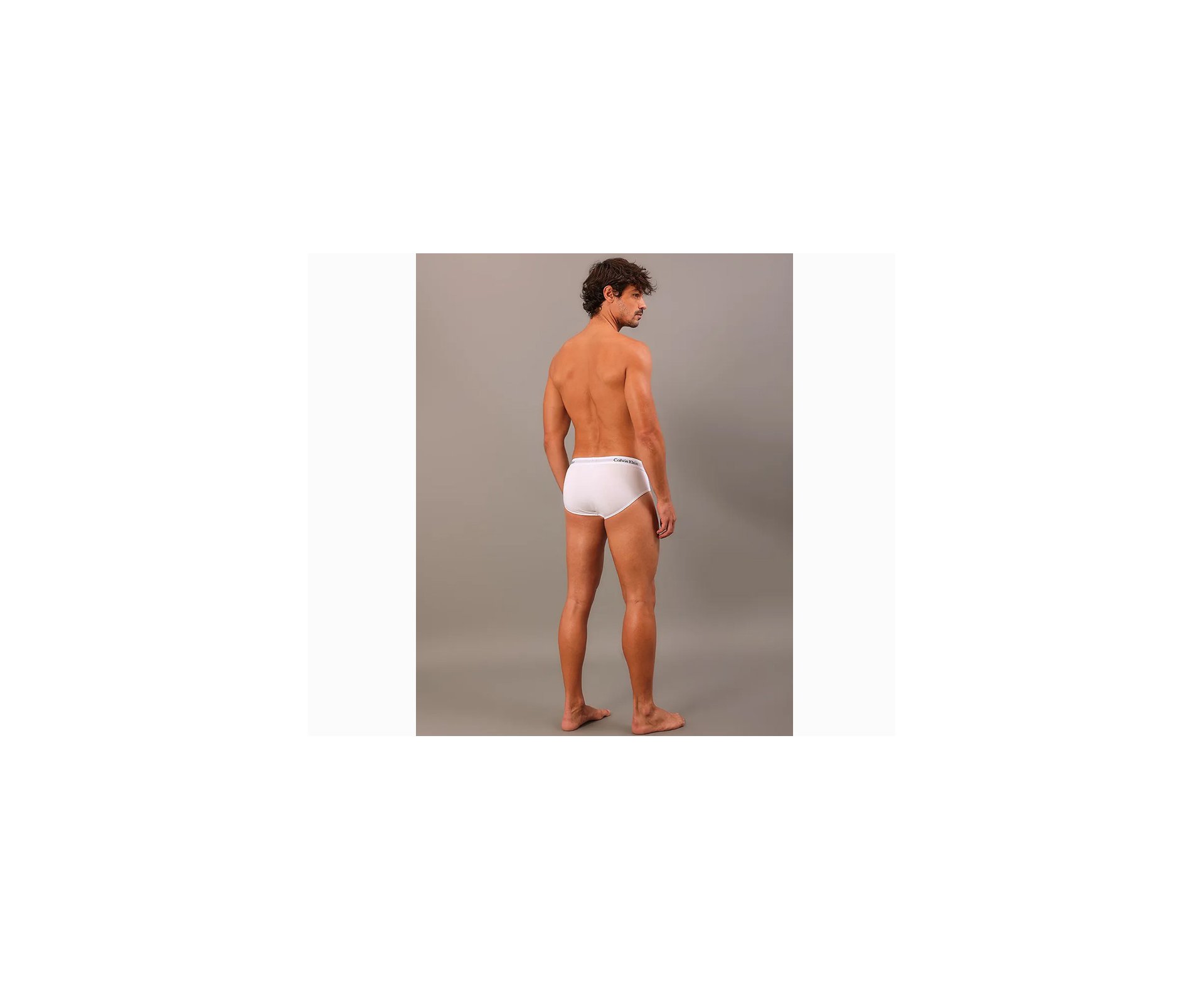 Kit 2 Cuecas Calvin Klein Brief Cotton CK C13.01- Branca