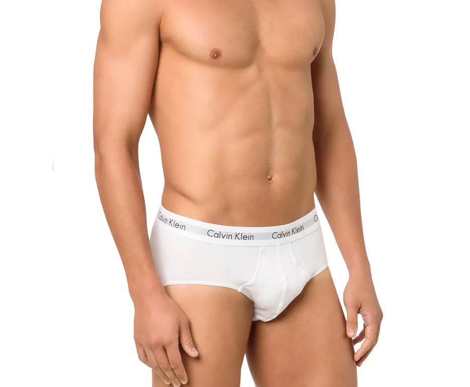 Kit 2 Cuecas Calvin Klein Brief Cotton CK C13.01- Branca