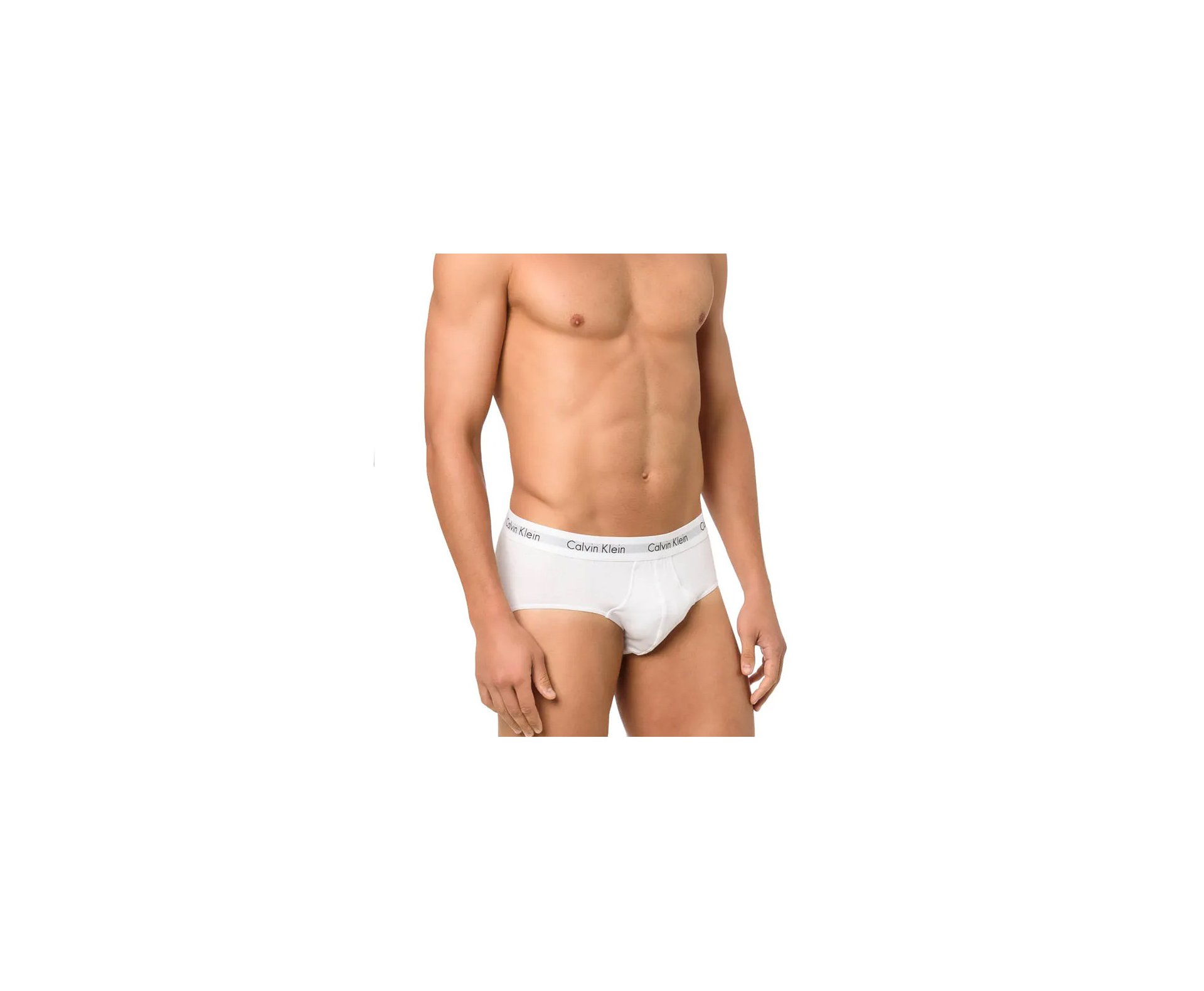 Kit 2 Cuecas Calvin Klein Brief Cotton CK C13.01- Branca