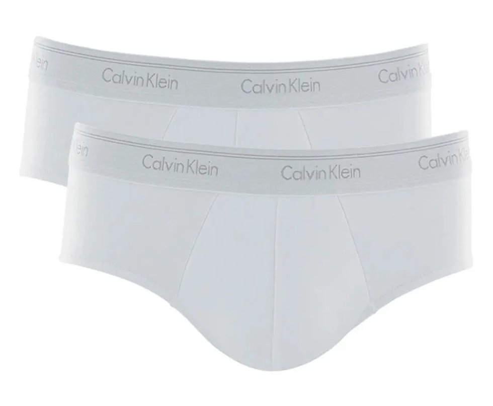 Kit 2 Cuecas Calvin Klein Brief Cotton CK C13.01- Branca