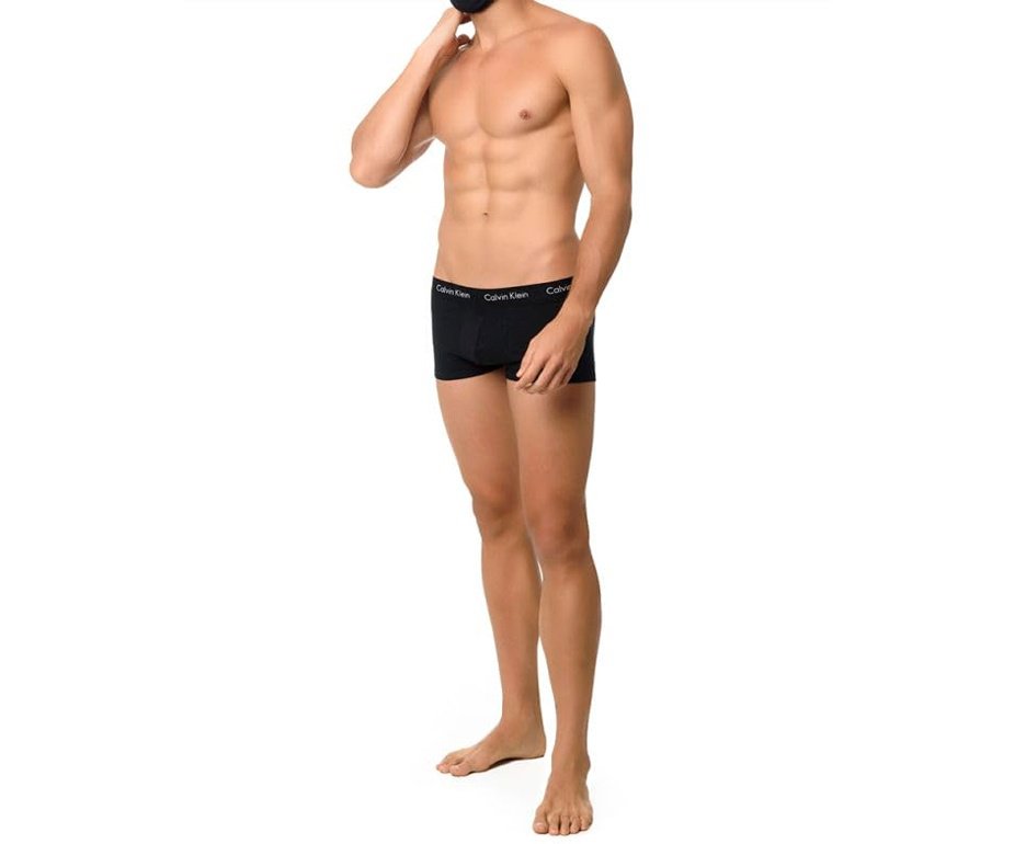 Kit 4 Cuecas Calvin Klein Boxer Low Rise Trunk de Cotton Preto/Branco/Cinza