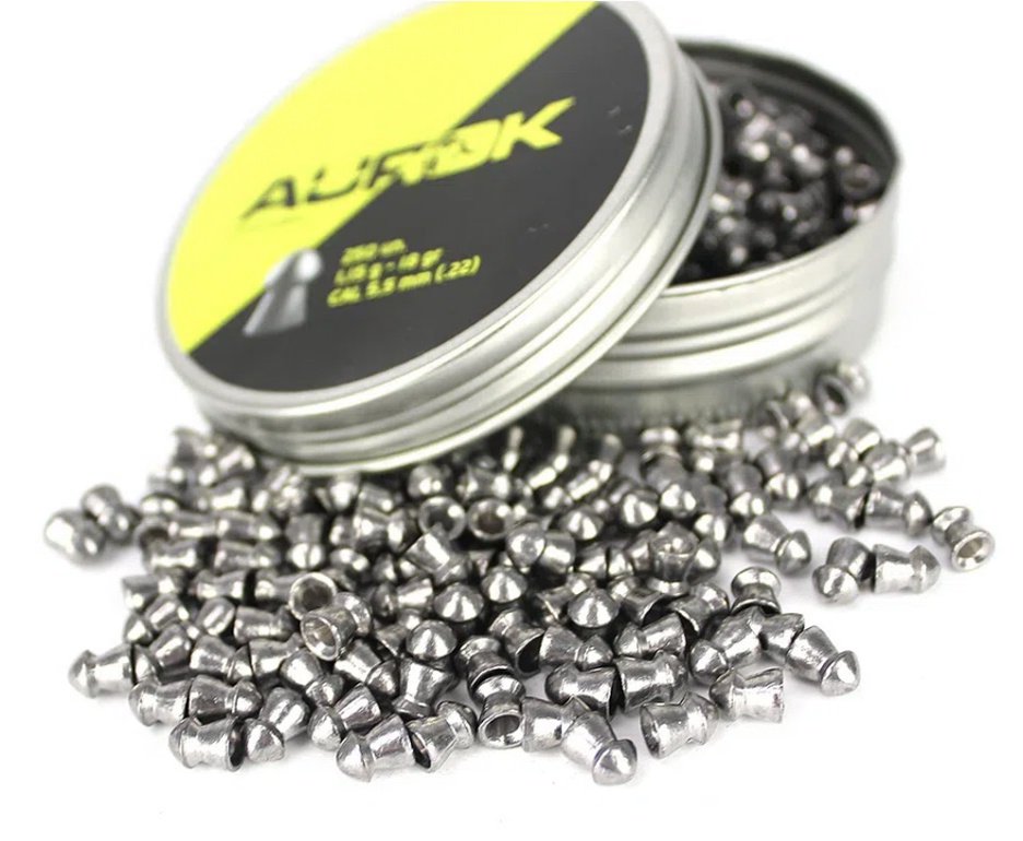 Kit 10 Cx Chumbinho Aurok Pointed 5,5mm com 250unid + Alvos