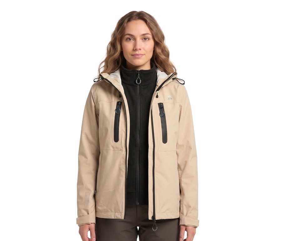 Jaqueta Kailash Anorak 3x1 Fitz Roy Feminina Off White/Preto