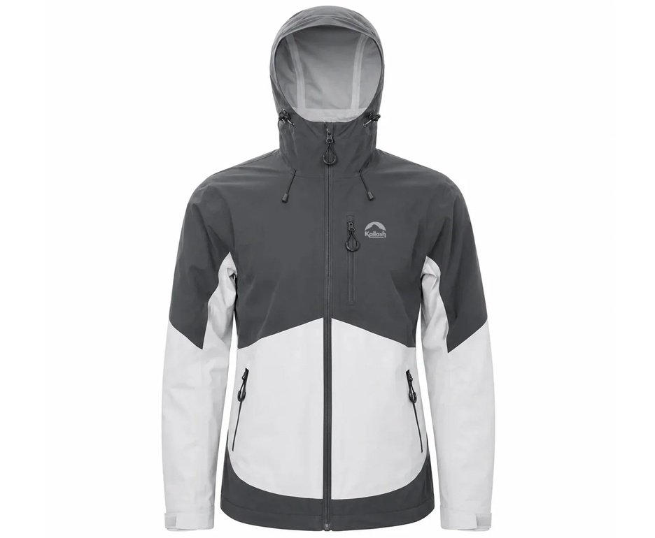 Jaqueta Kailash Anorak Andes Impermeável Masculina - Chumbo/Off White