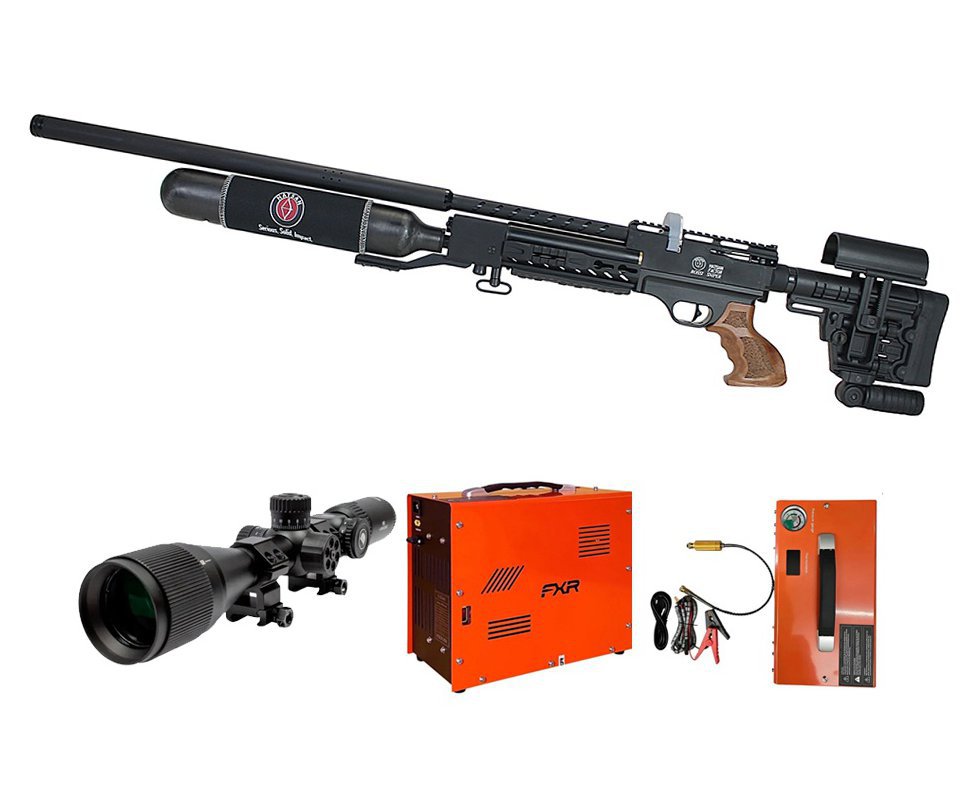 Carabina de Pressão PCP Hatsan Factor Sniper L 6,35mm + Compressor + Luneta Mira Discovery MS 6-24x42 AOAC