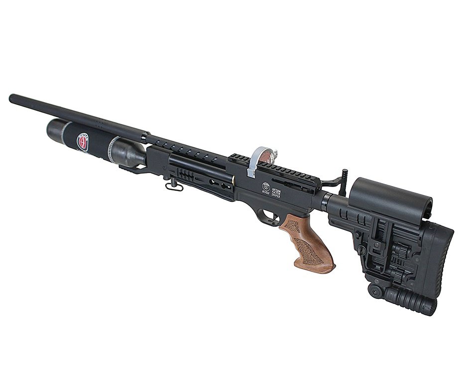 Carabina de Pressão PCP Hatsan Factor Sniper L 6,35mm + Compressor + Luneta Mira Discovery MS 6-24x42 AOAC